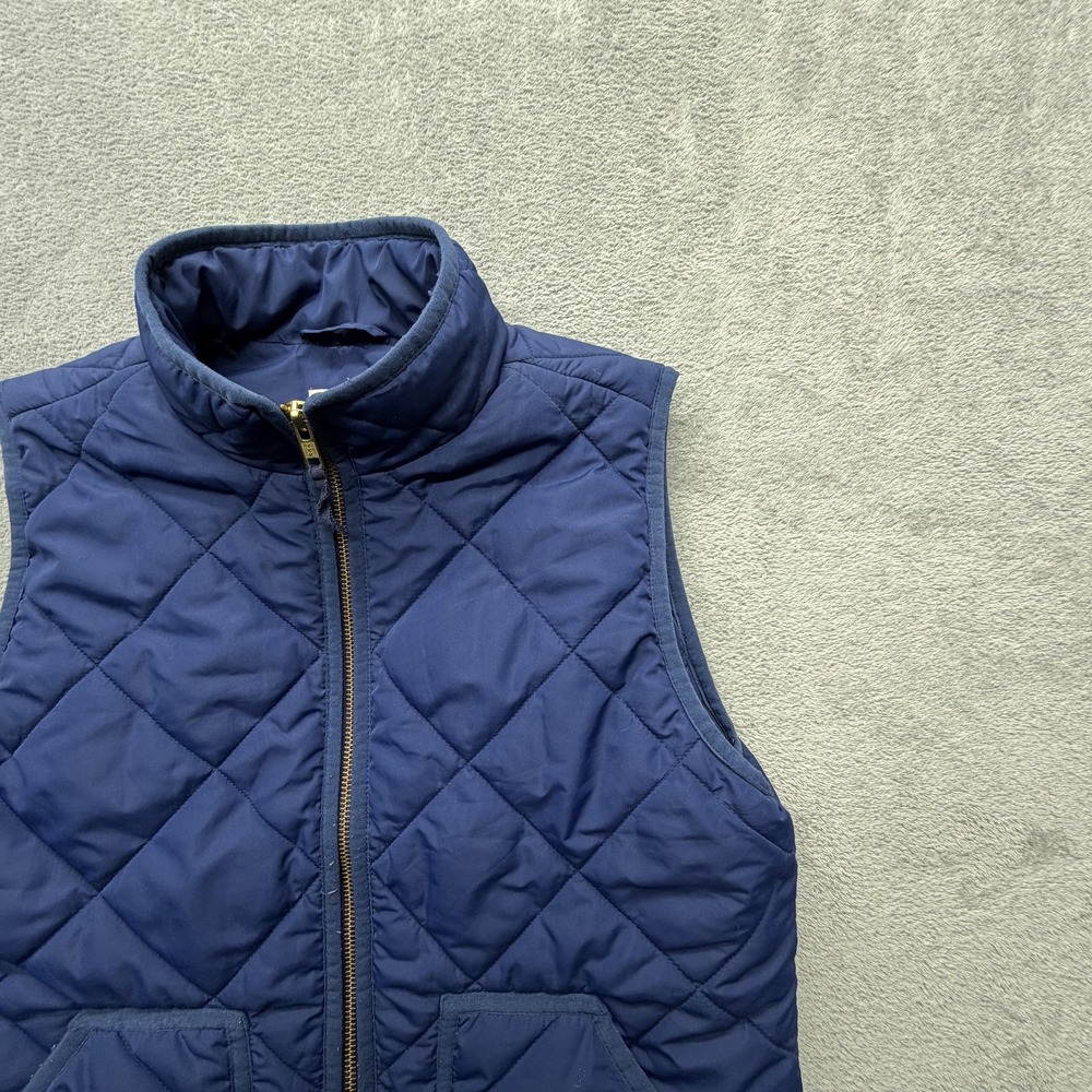 J.Crew Vest Womens Small Blue Quilted‎ Puffer Full Zip Pockets Fall Winter - Picture 7 of 15